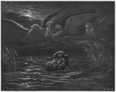 The child Moses on the Nile by Gustave Dore